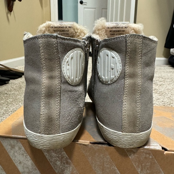 Golden Goose Francy Silver Glitter Suede & Shearling Sneaker sz 37 - Picture 7 of 13
